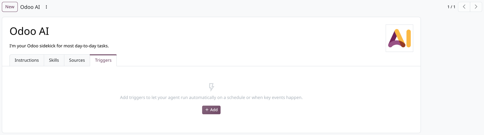La fiche de l'agent, onglet Triggers